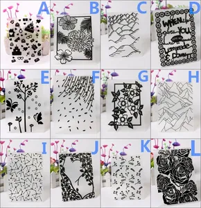 Variety set of 12 plastic embossing folders for fondant cake decoration and DIY crafts