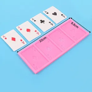 Silikon-Pokerkartenform für Kuchendekoration mit Maßen und vier Musterschlitzen