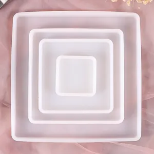 Moules en Silicone Carrés Rectangulaires Pour Dessous De Verre En Résine Époxy Cristal DIY Moule De Coulée En Silicone Miroir Pour Décoration