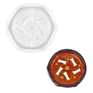 Molde de silicona DIY para alfombrilla de alimentación lenta para mascotas con huesos