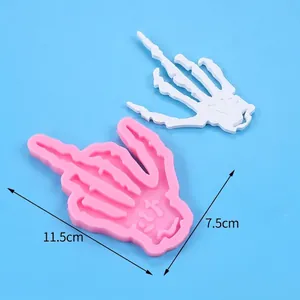 DIY Halloween skeleton hand middle finger silicone mold for cake decoration and crafts