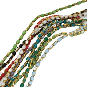 Facettenreiche ovale Kristallglasperlen mit Goldrand in verschiedenen Farben für DIY-Schmuck