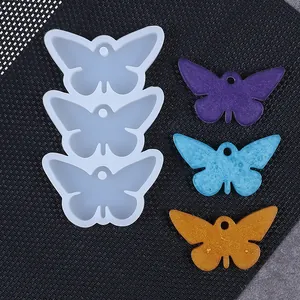 Stampo in silicone a farfalla per resina con ciondoli glitterati per creazione gioielli fai da te