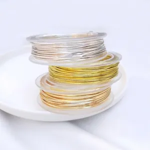 Détail de bobines de fil carré 0,75 mm en finitions or et argent pour bijoux