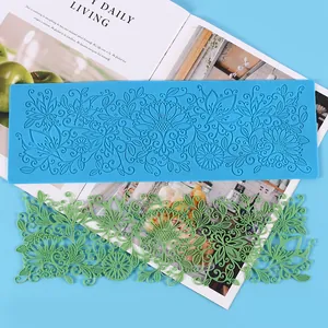 Silikon-Spitzenmatte mit Blumenmuster für DIY-Fondant-Tortendekoration