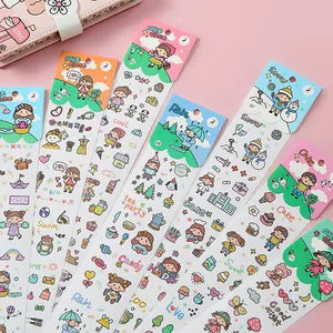 PVC Waterproof Cartoon Stickers DIY Hand Account Decorative Labels Japanese Girl Themed Stickers For Water Cup Notebook Kids