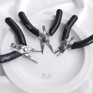 Mini Titanium Steel Fine Jewelry Pliers Set Round Needle Nose Diagonal Cutters For DIY Handmade Jewelry Making Tools