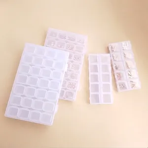 Clear Transparent Plastic Jewelry Storage Box Independent Lids 10/28 Grids Beads Earrings Ring Organizer Divider Small Case