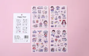 Lot de 4 autocollants mignons pour filles pour la décoration d'albums et de journaux DIY