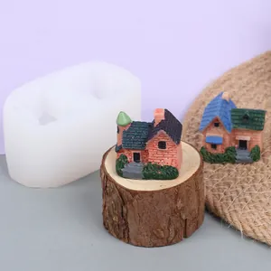 Stampo in silicone per creare case in miniatura in stile europeo e candele profumate