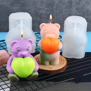 DIY Καλούπι Σιλικόνης Αρκουδάκι Με Καρδιά Για Αρωματικό Κερί Ρητίνη Εργαλείο Κατασκευής Διακοσμητικών Χειροποίητο Δώρο Διακόσμηση Σπιτιού