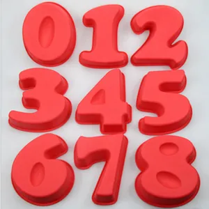 Piccoli stampi in silicone 3D numeri 0-8 per decorazione torte e cioccolato