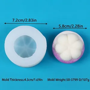 Detailansicht der mangostanförmigen Silikonform für Fondant und Schokolade
