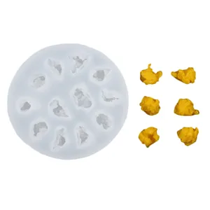 Molde de silicona para palomitas 3D DIY para miniaturas y decoración de pasteles