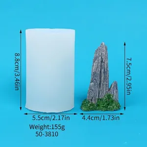 Detail of mountain landscape silicone mold with height and width dimensions