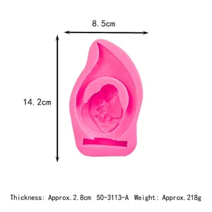 Dimensions détaillées du moule en silicone de la sainte famille pour les bougies DIY
