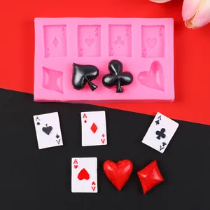 Silikonform für DIY-Spielkartensymbole Fondant- und Schokoladenkuchen-Dekorationen