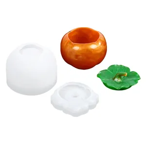 Stampi in silicone per barattoli di zucca e cachi fai da te con campioni finiti.