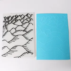 Embossing folder for fondant cake or cardstock with mountain wave pattern effect