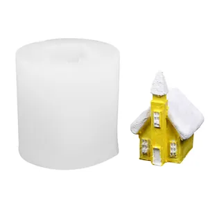 Stampo in silicone cilindrico bianco per candele natalizie fai-da-te e progetti decorativi