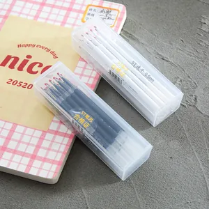 0.5mm ST tip black gel pen refills in transparent cases, quick-dry high capacity