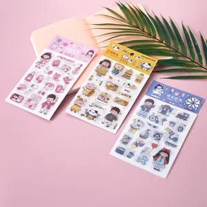 Set d'autocollants mignons pour filles de dessin animé pour le scrapbooking DIY