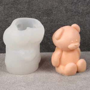 3D teddy bear silicone mold for DIY candles or aromatherapy resin crafts