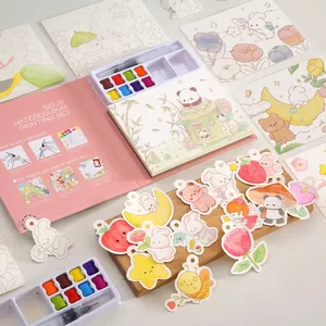 Set di pittura acquerello YUELU per bambini con libro da colorare e ciondoli fai-da-te