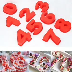 Stampi in silicone 3D a forma di numeri per torte di compleanno e decorazioni dolci