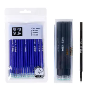 0.5mm ST needle tip erasable gel pen refills, bulk 15-piece set available in black and blue colors