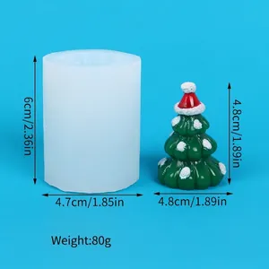 Christmas tree candle mold dimensions: 6x4.7cm mold and 4.8x4.8cm finished product