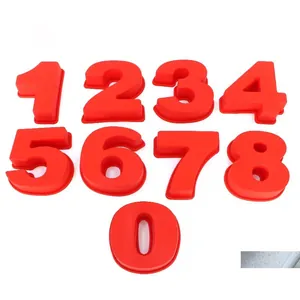 Stampi numeri in silicone rosso 0-8 per decorazione torte fondant e cioccolato 3D