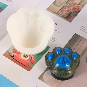 Molde de silicona de pata de gato DIY para velas aromáticas, artesanía de resina y repostería