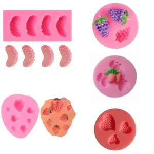 Fruit Shape Silicone Fondant Mold Strawberry Pineapple Grape Orange Cake Mold DIY Baking Tools Chocolate Candy Clay Mold