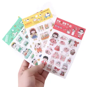 Lot de 4 planches d'autocollants mignons de fille pour le scrapbooking et la décoration DIY