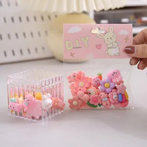 Set di toppe in resina per cartoni animati fai-da-te con scatola in acrilico trasparente