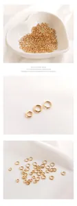 Trois vues d'anneaux ouverts en or 14K pour la création et réparation de bijoux.
