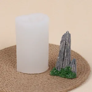 Handmade DIY miniature rocky mountain silicone mold for aromatherapy candle making