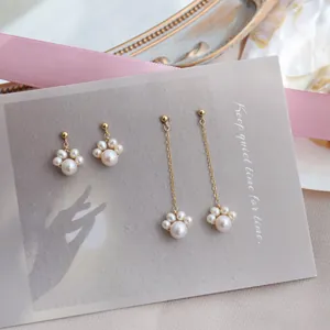 14k Gold Gefüllt Katzenpfote Süßwasserperle Schmuckset Für Damen Süße Tierpfote Anhänger Halskette Ohrringe Armband Geschenk