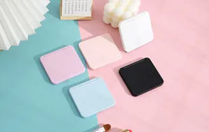 Collection of portable candy-colored double-sided folding makeup mirrors