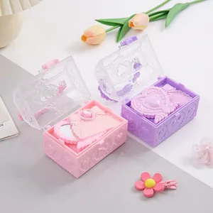 Süße DIY Schatztruhe Schreibwaren Aufbewahrung mit herzförmigem Klappspiegel Geschenkset