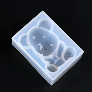 Detailed view of a mini bear silicone mold for fondant, chocolate, and DIY resin crafts