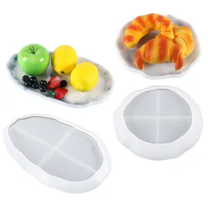 Unregelmäßige ovale und runde Silikonformen für DIY Epoxidharz-Tabletts und Obstschalen