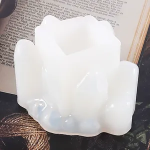 Macro view of white silicone mold for DIY resin crystal cluster rockery ornaments