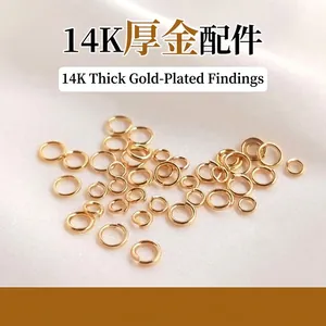 Anneaux de Jonction Ouverts Or Rempli 14K Boucles de Connexion en Cuivre Pour Accessoires de Bijoux DIY