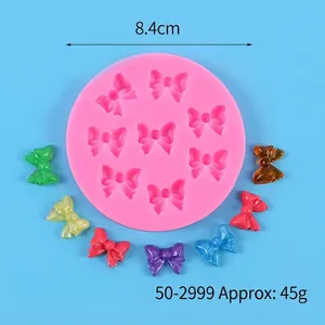 Molde redondo de silicona rosa para mini lazos decorativos de tartas, 8,4 cm diámetro