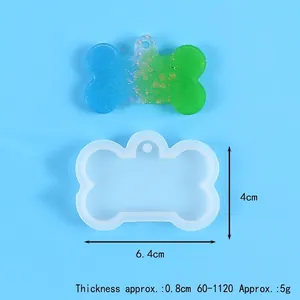 Knochenförmige Silikonform mit Maßen 6,4x4cm für DIY Harz-Anhänger Handwerk