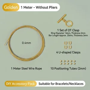 Detalle del kit de materiales para joyas DIY chapado en oro de 14k con cierre OT