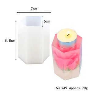 Hexagonal silicone mold dimensions for resin DIY and candle making crafts
