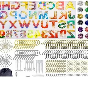 Kit completo de moldes de silicona de letras y números para la creación de pendientes de resina